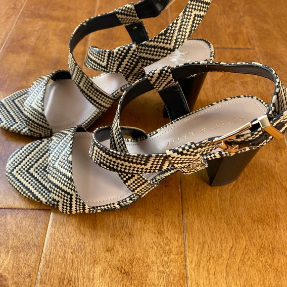 Kelly & Katie Adjustable Cross Strap Woven Fabric, Block Heel, size 8M - Picture 1 of 7